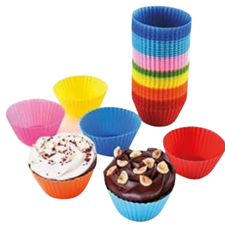 Kit 12 Forminhas de Silicone para Cupcake e Muffin
