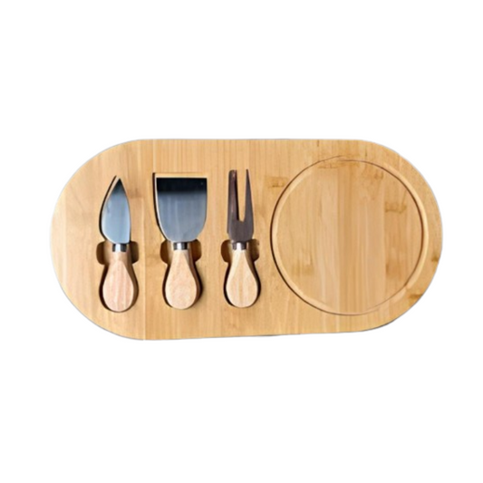 Kit Noite de Vinhos e Frios: Tábua com Espátulas + Abridor Elétrico