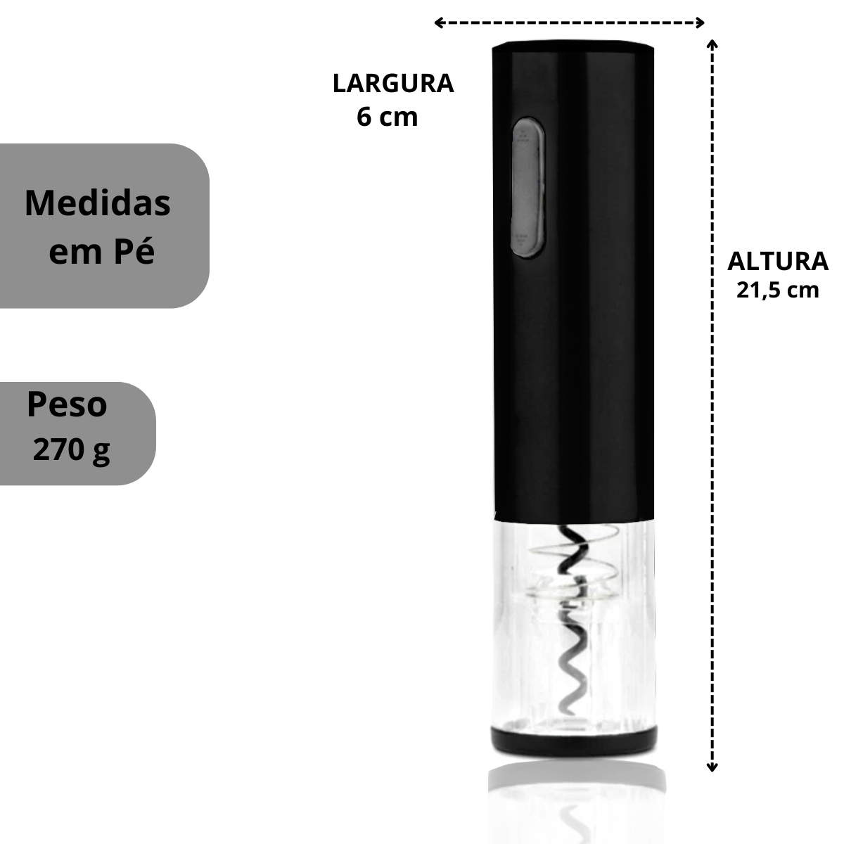 Abridor de Vinho Elétrico Automático (Cor Sortida)