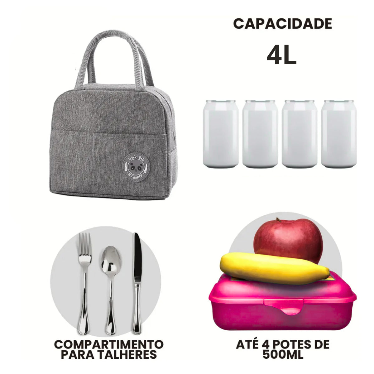 Bolsa Térmica para Marmita com Bolso Lateral