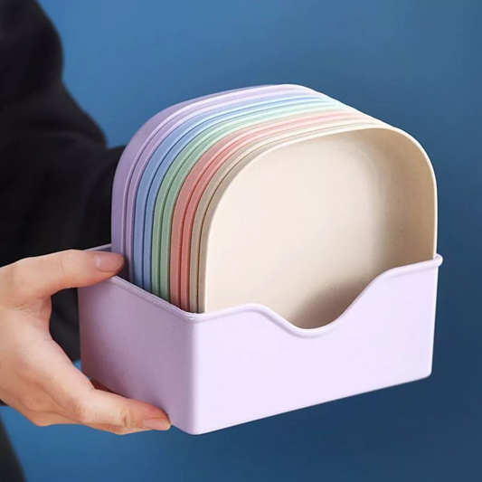 Kit de Pratos com Suporte Escorredor Vertical