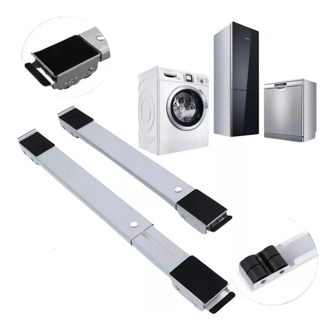 Base Móvel Ajustável para Geladeira, Fogão e Móveis (Suporta 200kg)